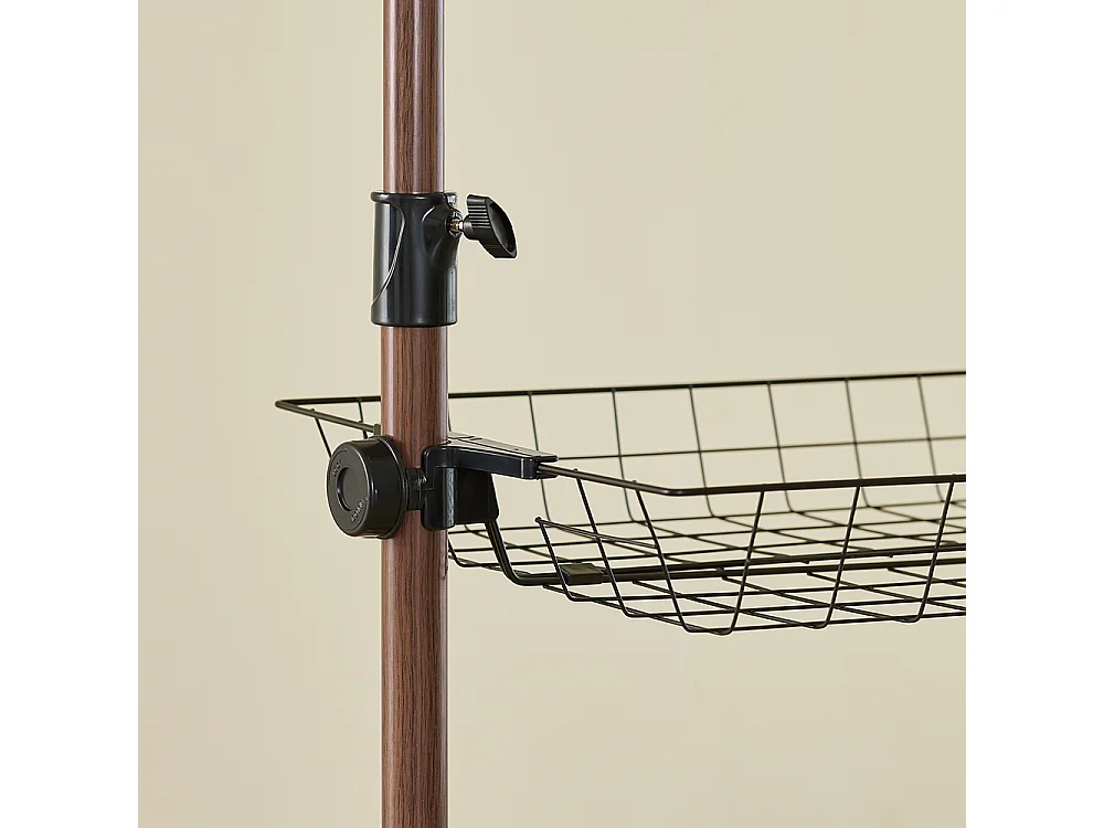 SoBuy Portemanteau sur pied à 2 étagères Marron 62x75x200cm Fonctionnel KLS04-II-BR
