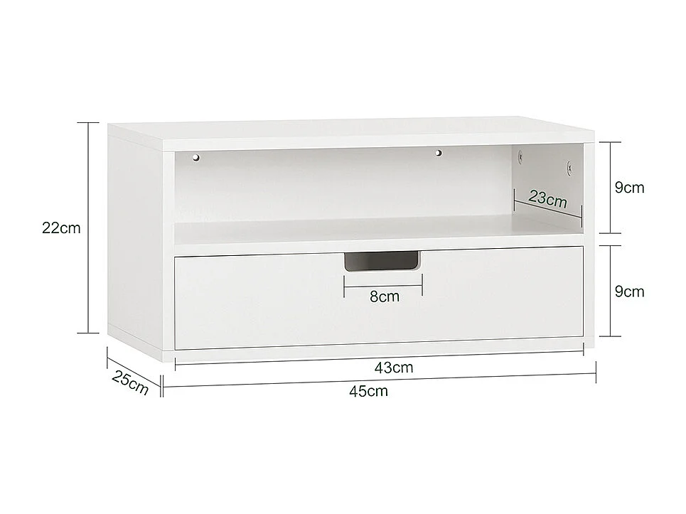 SoBuy Nattbord med 2 lådor Vit 45x25x22cm Modern NKD03-WX2