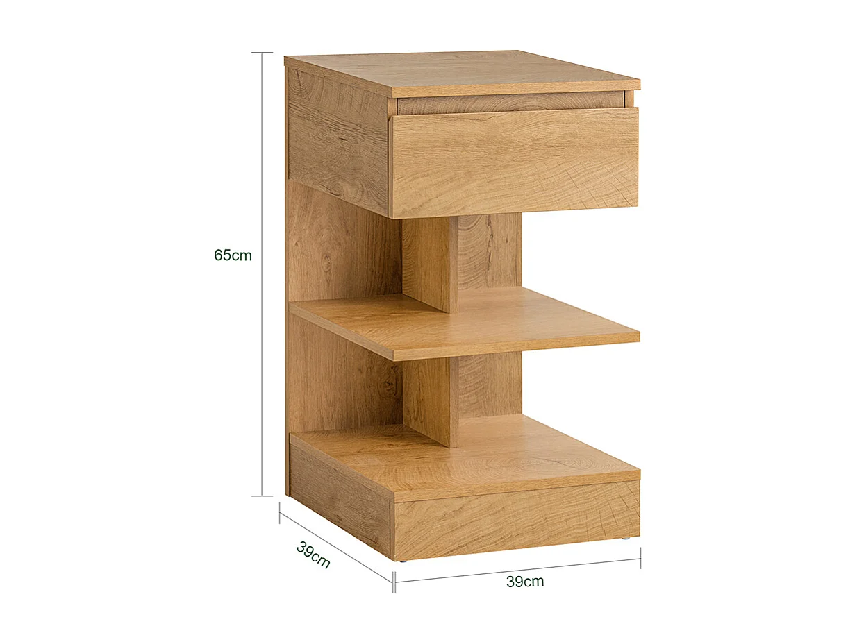 SoBuy Set med 2 nattbord med 1 låda 39x39x65cm Nordisk FBT49-NX2
