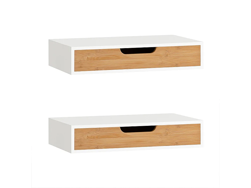 SoBuy Nattbord med 1 låda Vit 40x24x8cm Modern FRG92-NWX2