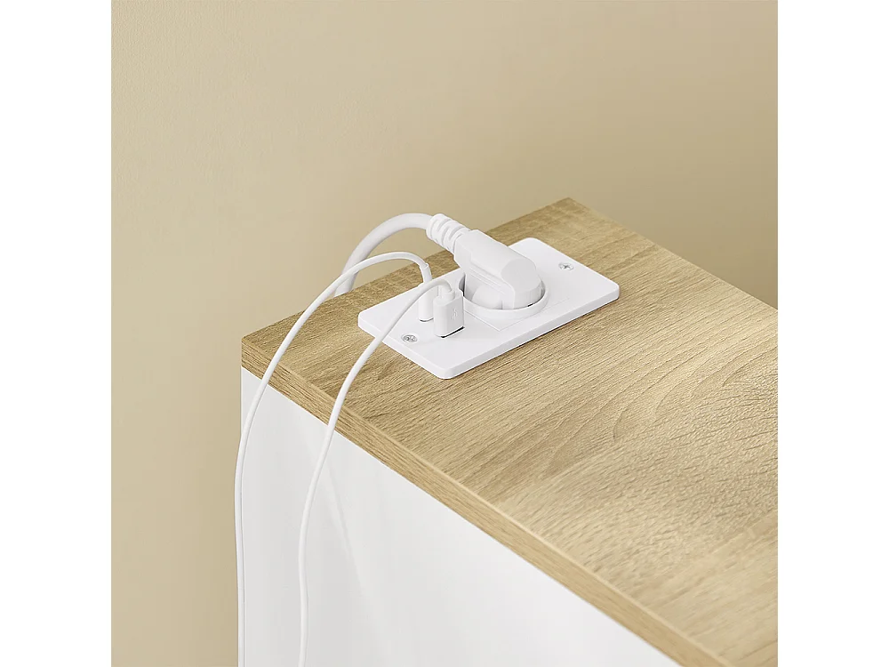 SoBuy Nattbord med 1 låda Vit 35x20x60cm Minimalistisk FBT111-E-NWx2