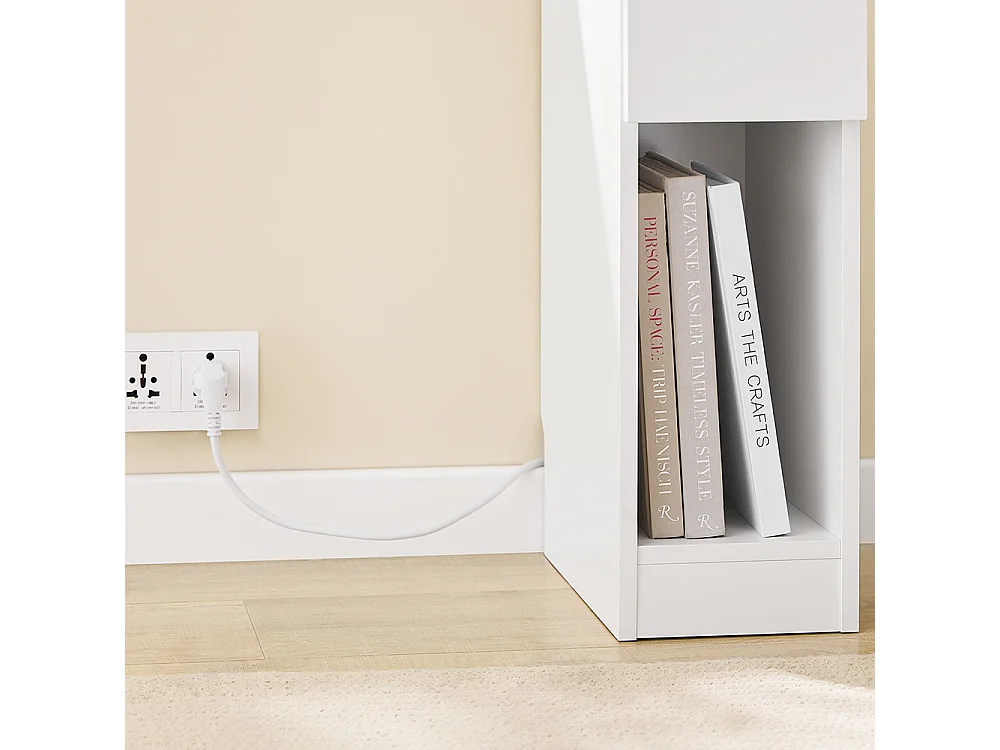SoBuy Nattbord med 1 låda Vit 35x20x60cm Minimalistisk FBT111-E-NWx2