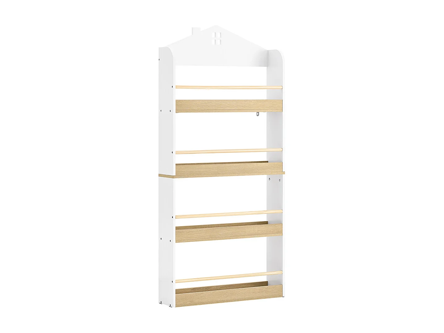 SoBuy Barnbibliotek 5 hyllor Vit 60x15x130.5cm Nordisk KMB121-NW