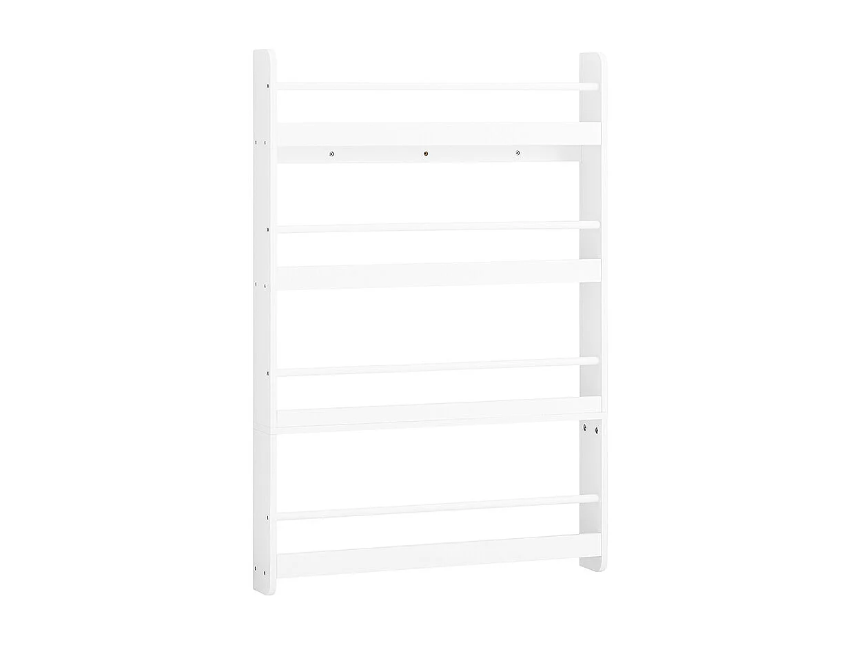 SoBuy Barnbibliotek 4 hyllor Vit 80x12x118cm Minimalistisk KMB08-II-W