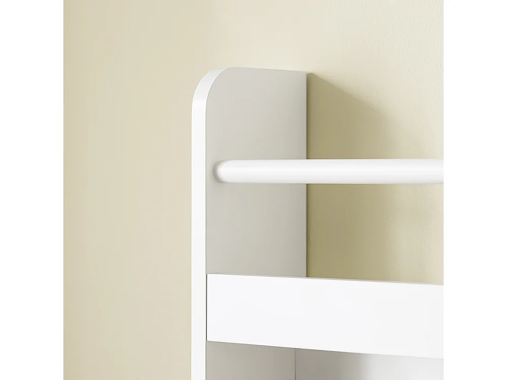SoBuy Barnbibliotek 4 hyllor Vit 80x12x118cm Minimalistisk KMB08-II-W