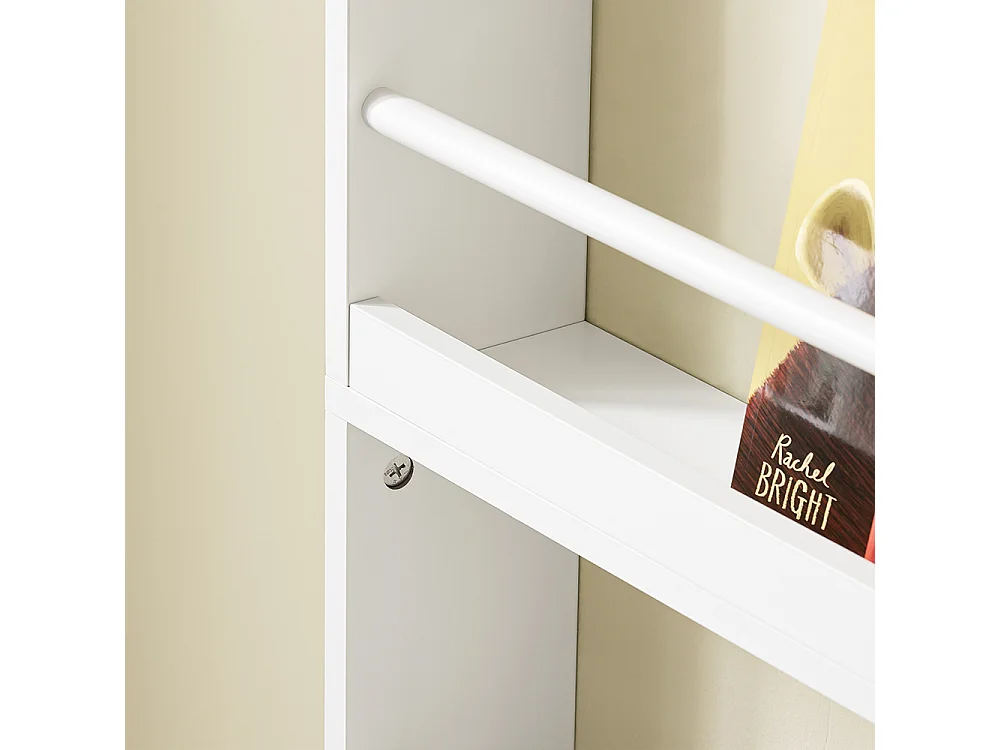 SoBuy Barnbibliotek 4 hyllor Vit 80x12x118cm Minimalistisk KMB08-II-W