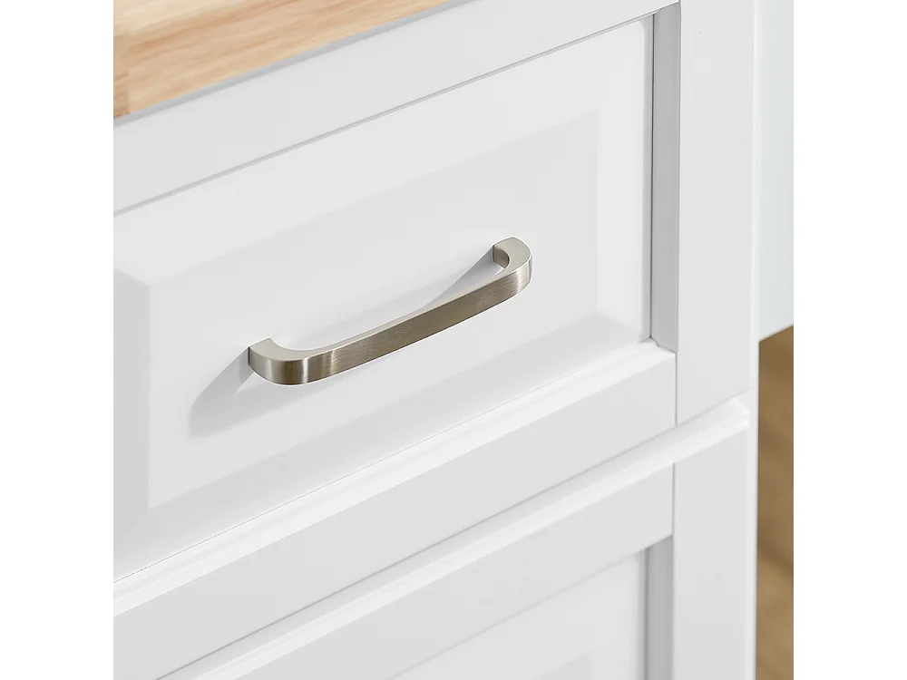SoBuy Köksö med 3 lådor Vit 130x71x91cm Klassisk FKW41-II-NW