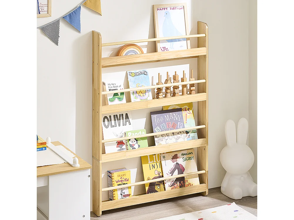 SoBuy Barnbibliotek 5 hyllor Naturlig 80x12x118cm Nordisk KMB08-N