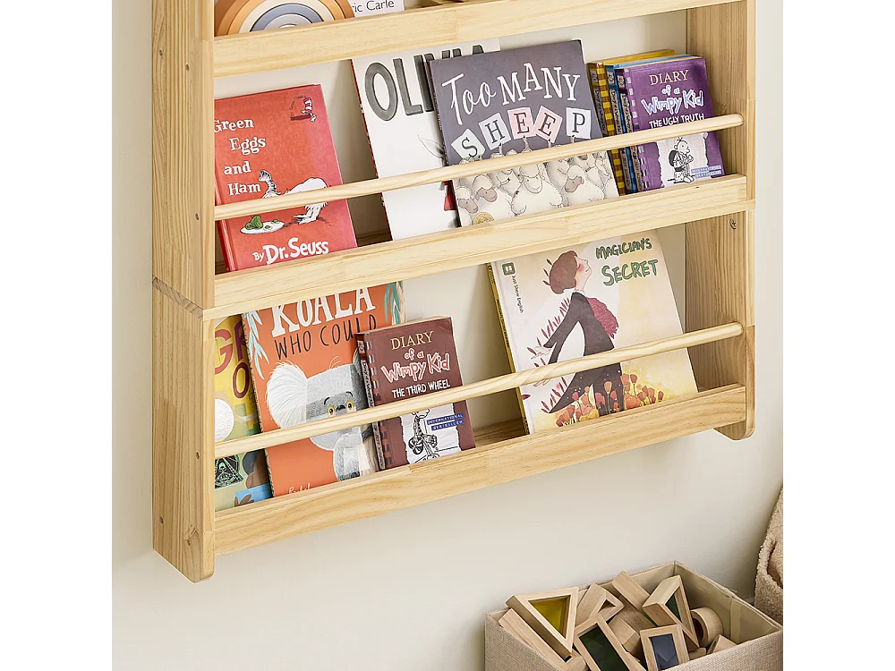 SoBuy Barnbibliotek 5 hyllor Naturlig 80x12x118cm Nordisk KMB08-N
