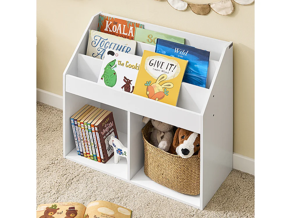 SoBuy Barnbibliotek 1 hylla Vit 68x30x68cm Minimalistisk KMB01-II-W