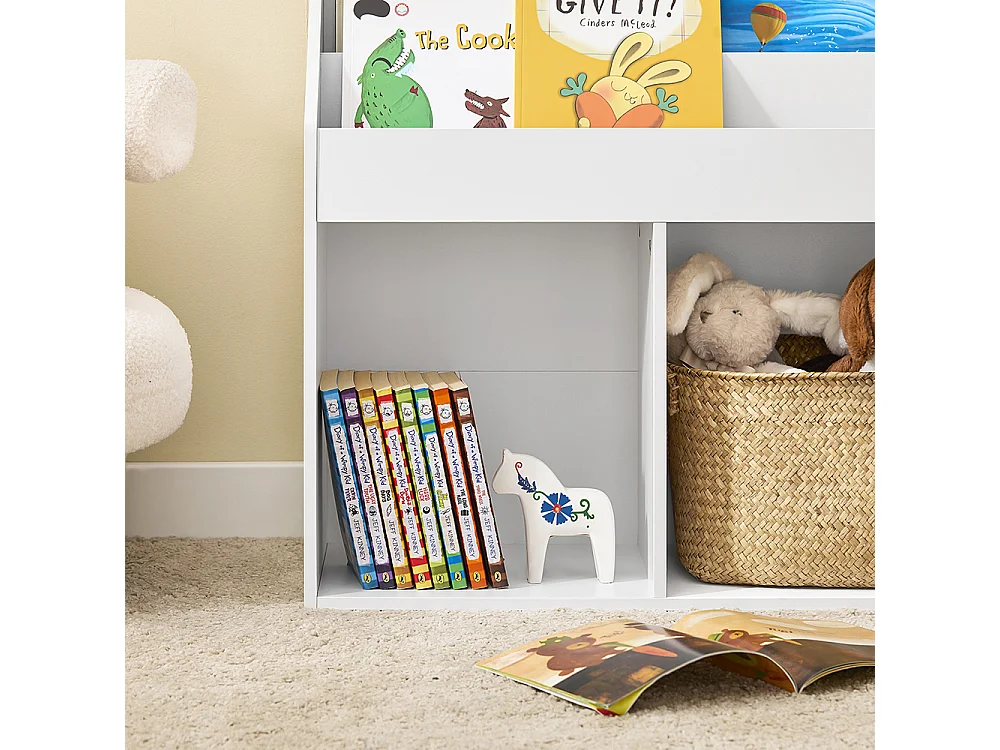SoBuy Barnbibliotek 1 hylla Vit 68x30x68cm Minimalistisk KMB01-II-W