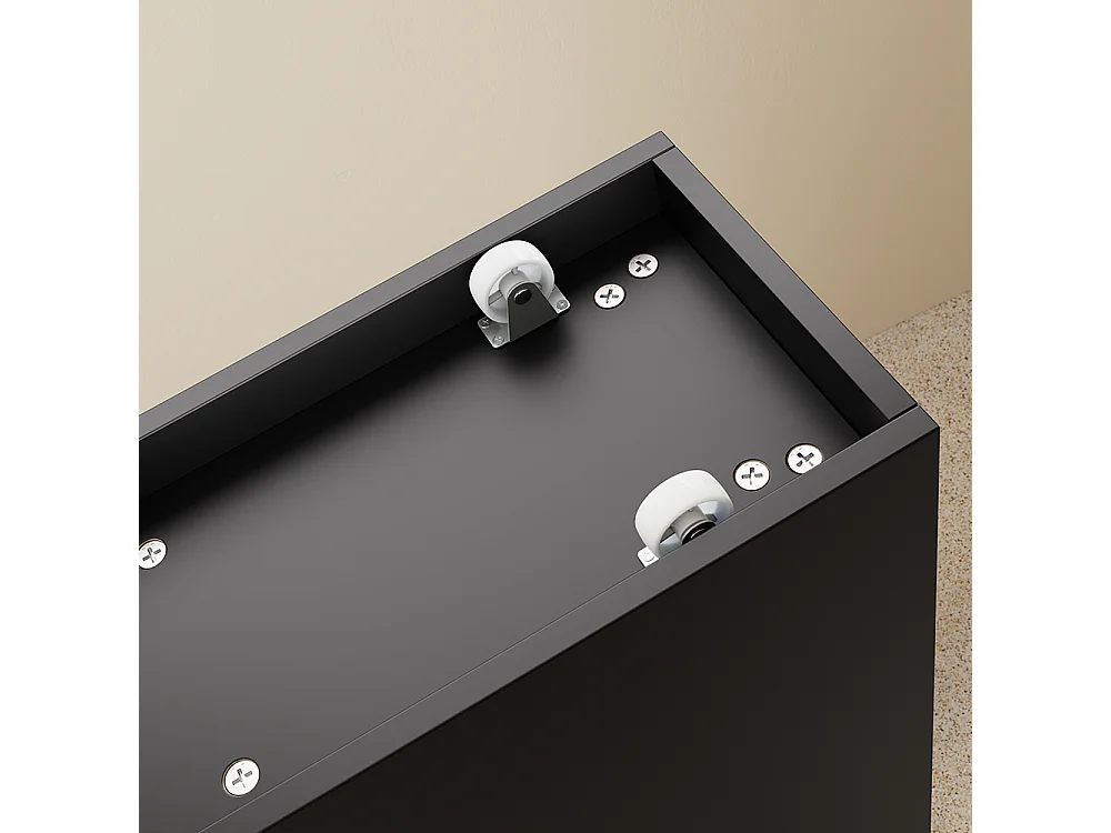 Slim Bathroom Side Cabinet - 3 Drawers & Open Shelf - Modern