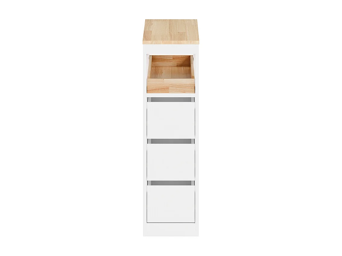 SoBuy Lågt badrumsskåp med 3 lådor Vit 65x23x82cm Nordisk BZR54-II-W