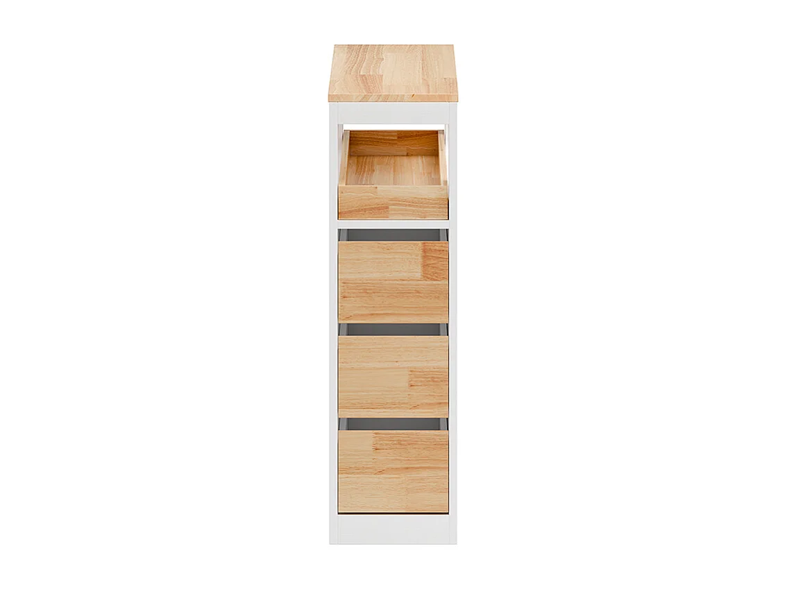 SoBuy Lågt badrumsskåp med 3 lådor Vit 65x23x82cm Minimalistisk BZR54-IV-NW