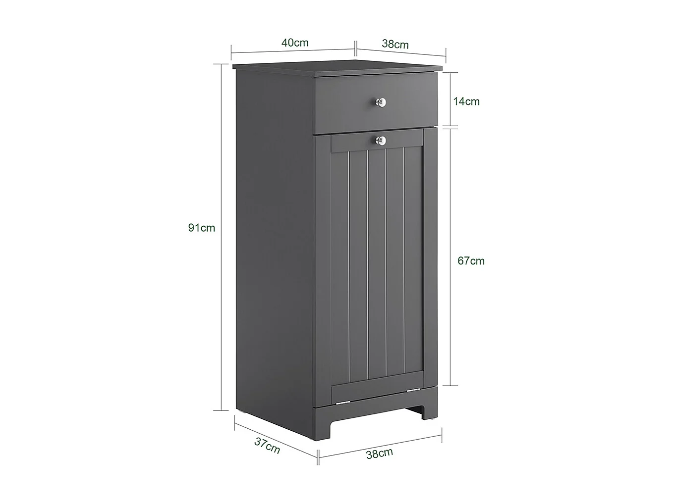SoBuy Meuble de salle de bain bas avec 1 tiroir 40x38x91cm Moderne BZR21-II-DG