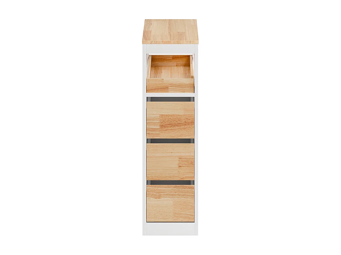 SoBuy Lågt badrumsskåp med 4 lådor Vit 65x23x82cm Modern BZR54-III-NW