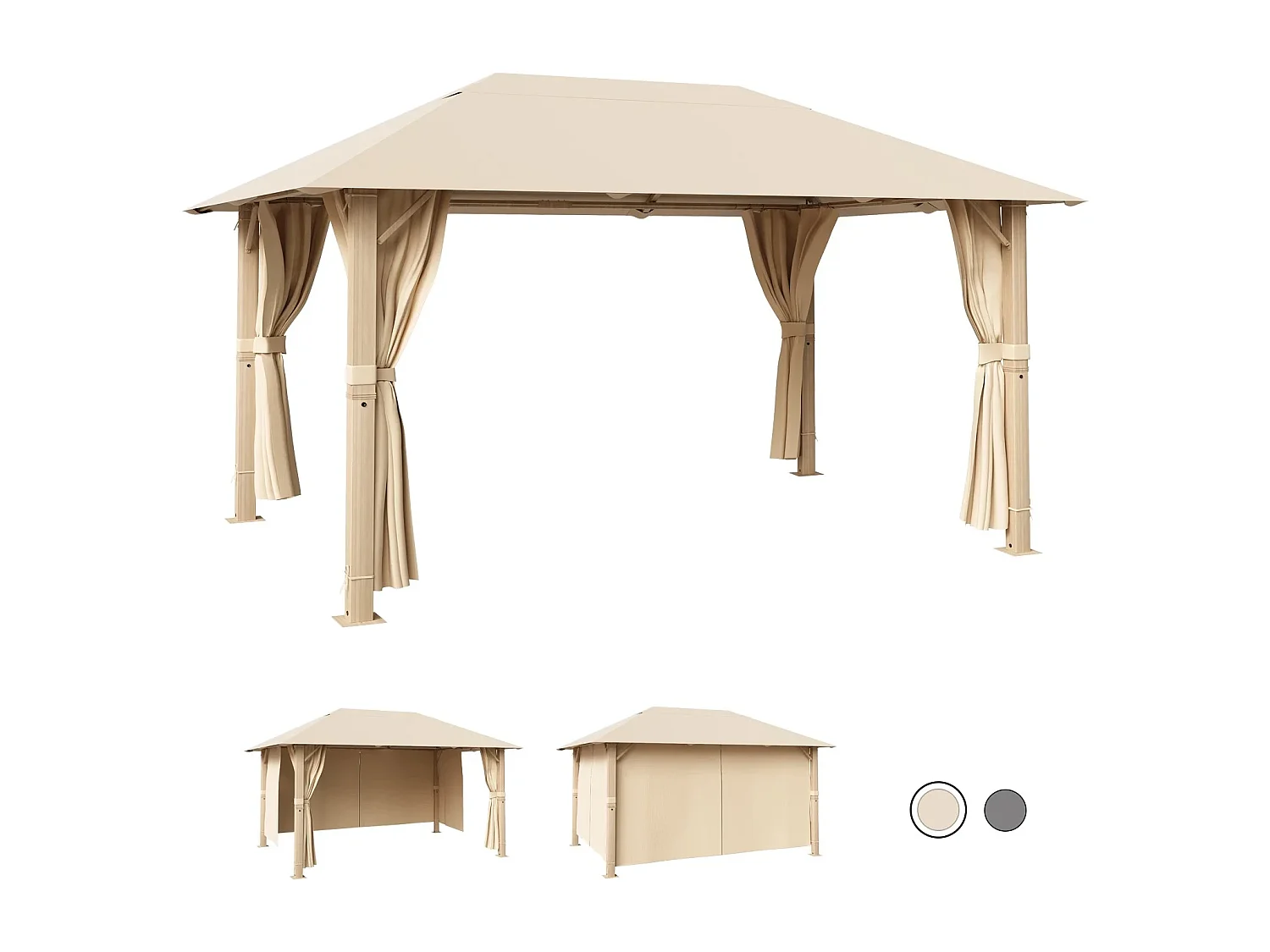 GUNJI 3×4M Gartenzelt Pavillon, Aluminium Wetterfest