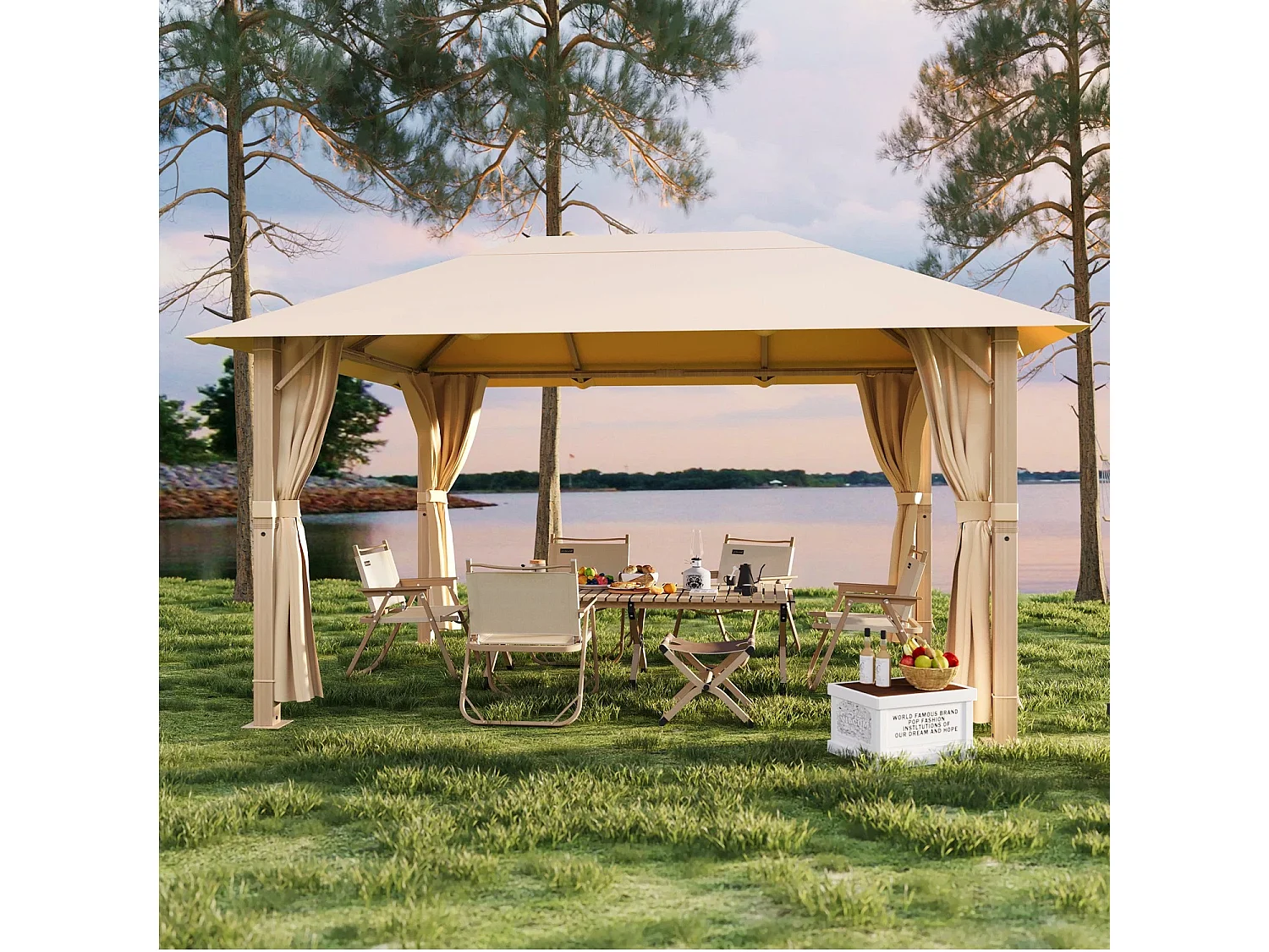 GUNJI 3×4M Gartenzelt Pavillon, Aluminium Wetterfest