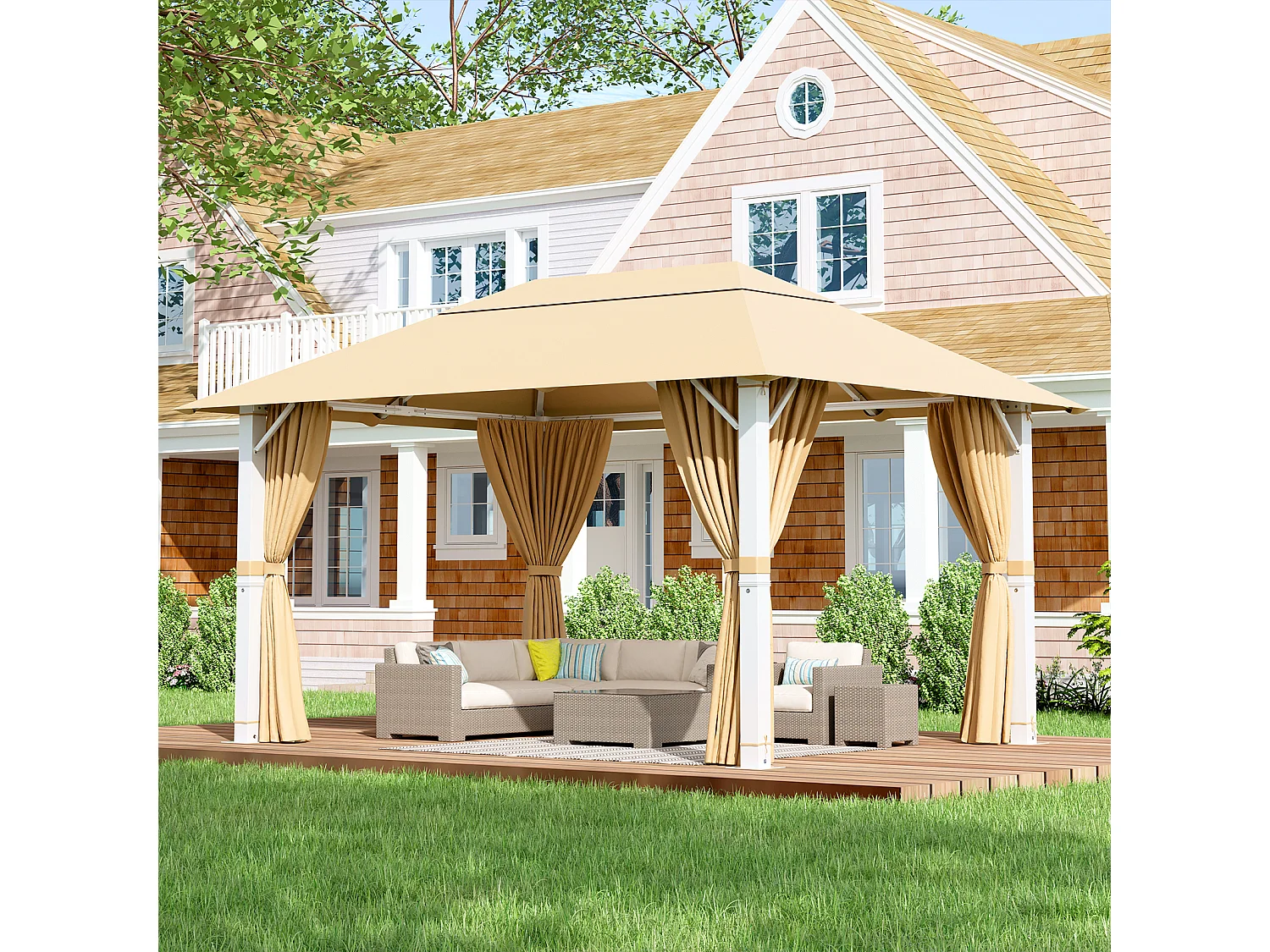 GUNJI 3×4M Gartenzelt Pavillon, Aluminium Wetterfest
