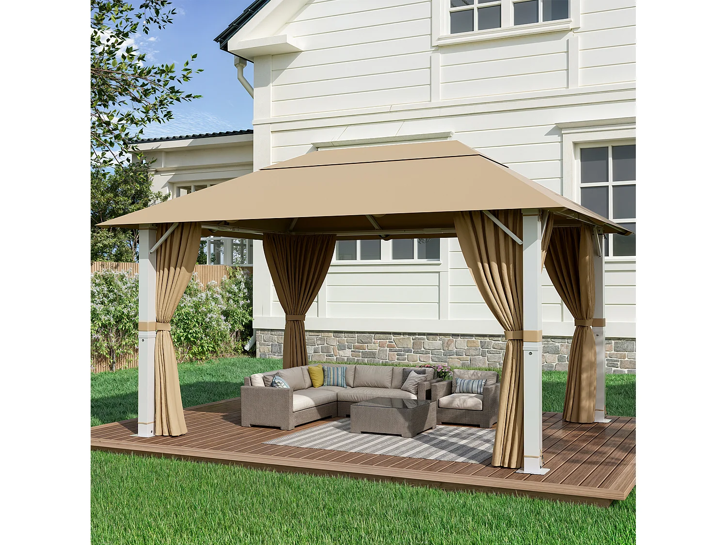 GUNJI 3×4M Gartenzelt Pavillon, Aluminium Wetterfest