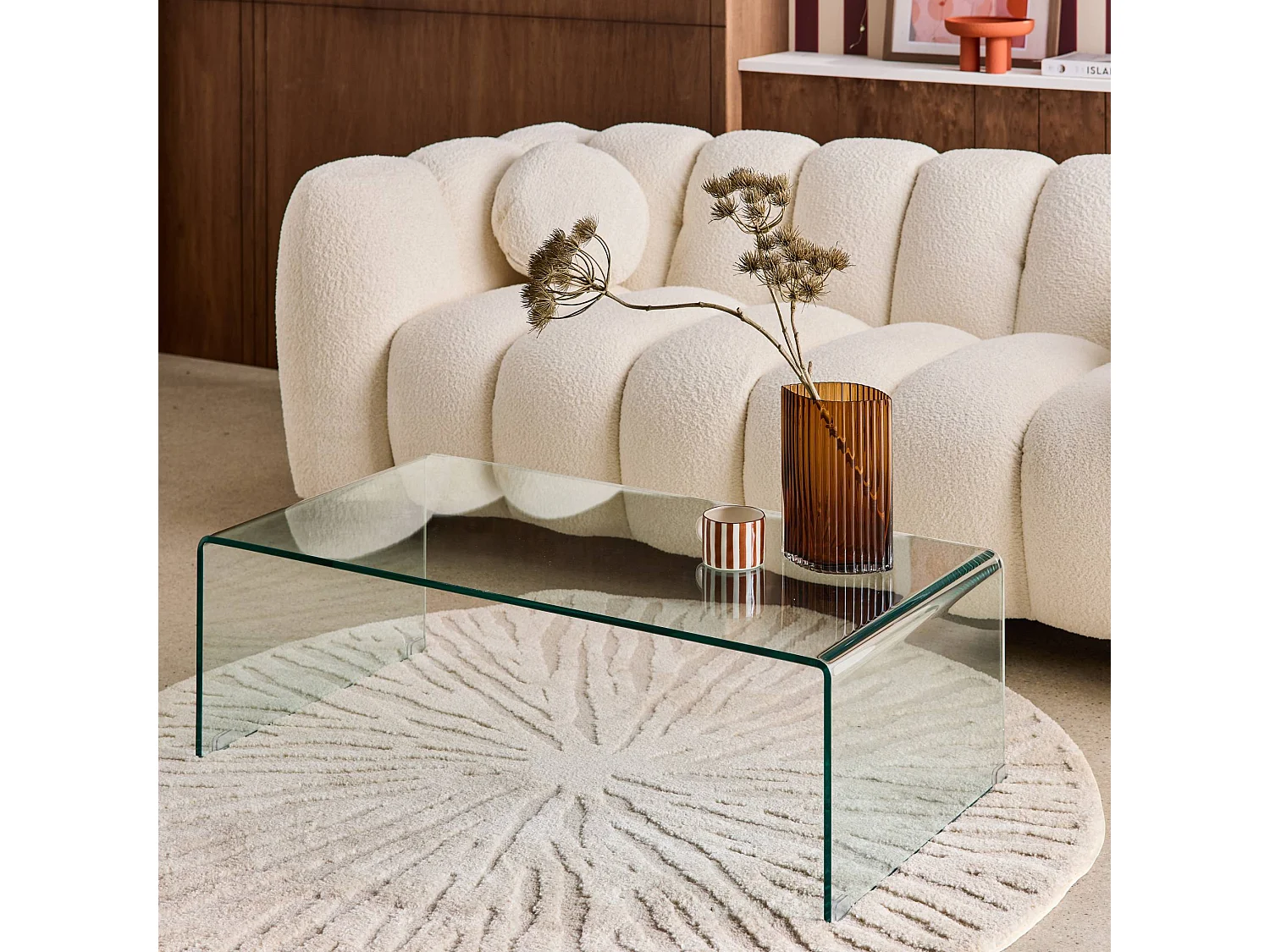 Table basse rectangulaire en verre trempé 110cm transparent - Glintz