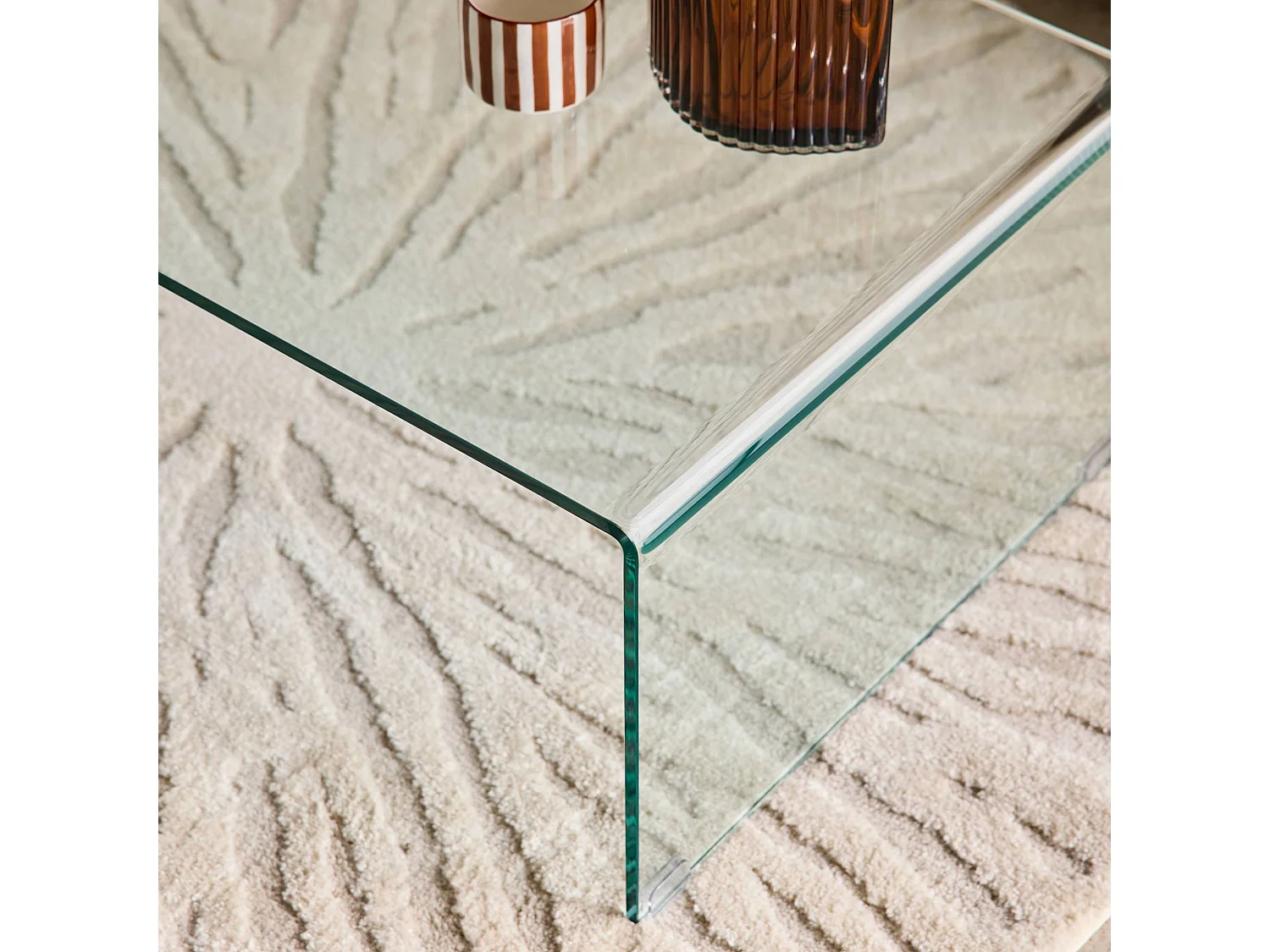 Table basse rectangulaire en verre trempé 110cm transparent - Glintz