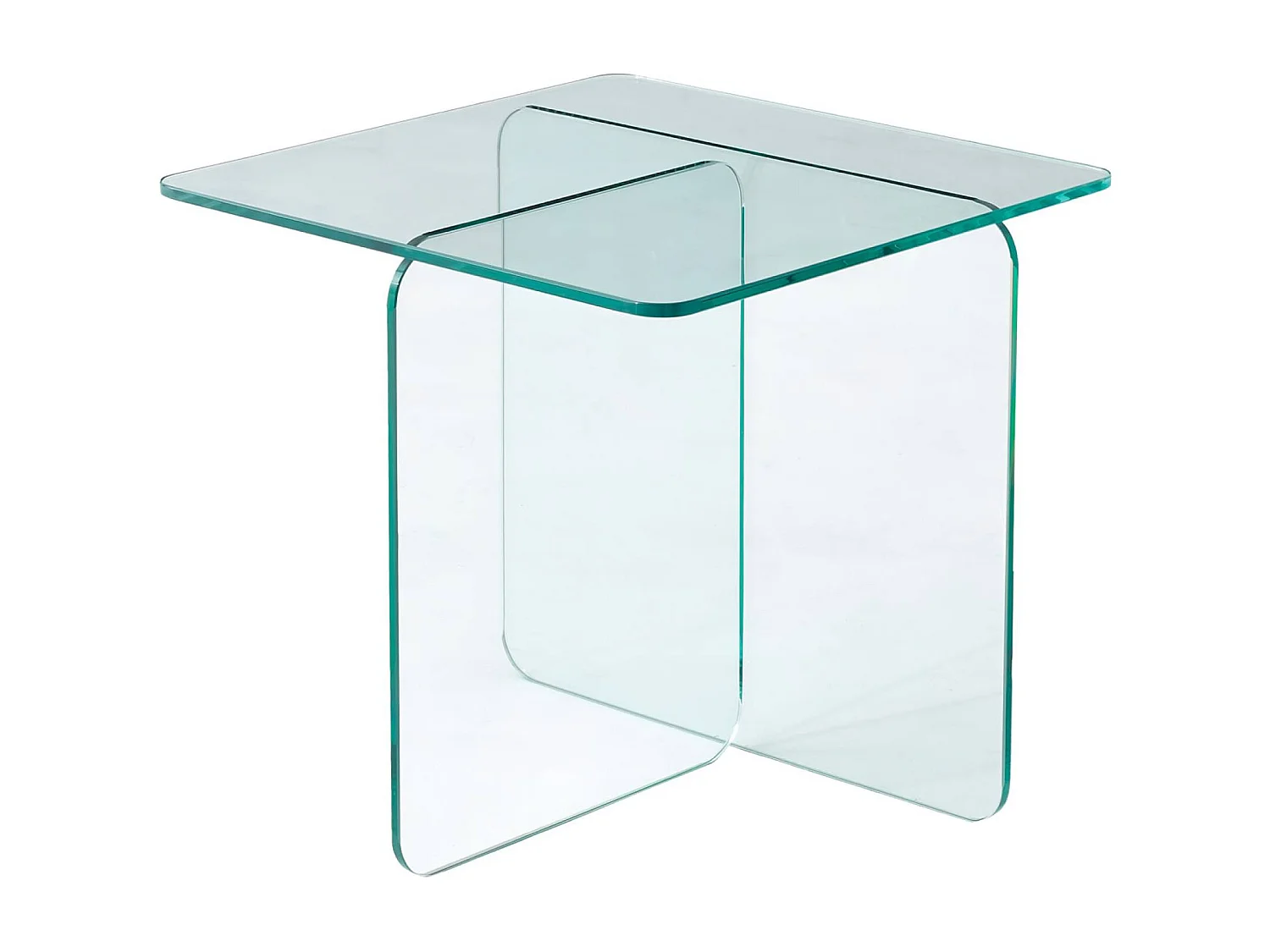 Table basse carrée en verre trempé 50cm transparent - Glintz
