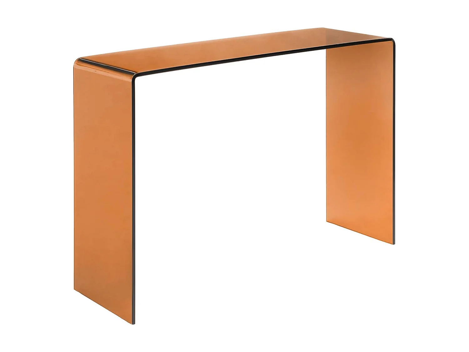 Console rectangulaire en verre trempé 110cm ambre - Glintz