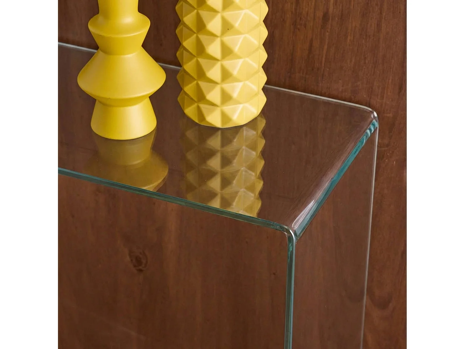Console rectangulaire en verre trempé 110cm transparent - Glintz