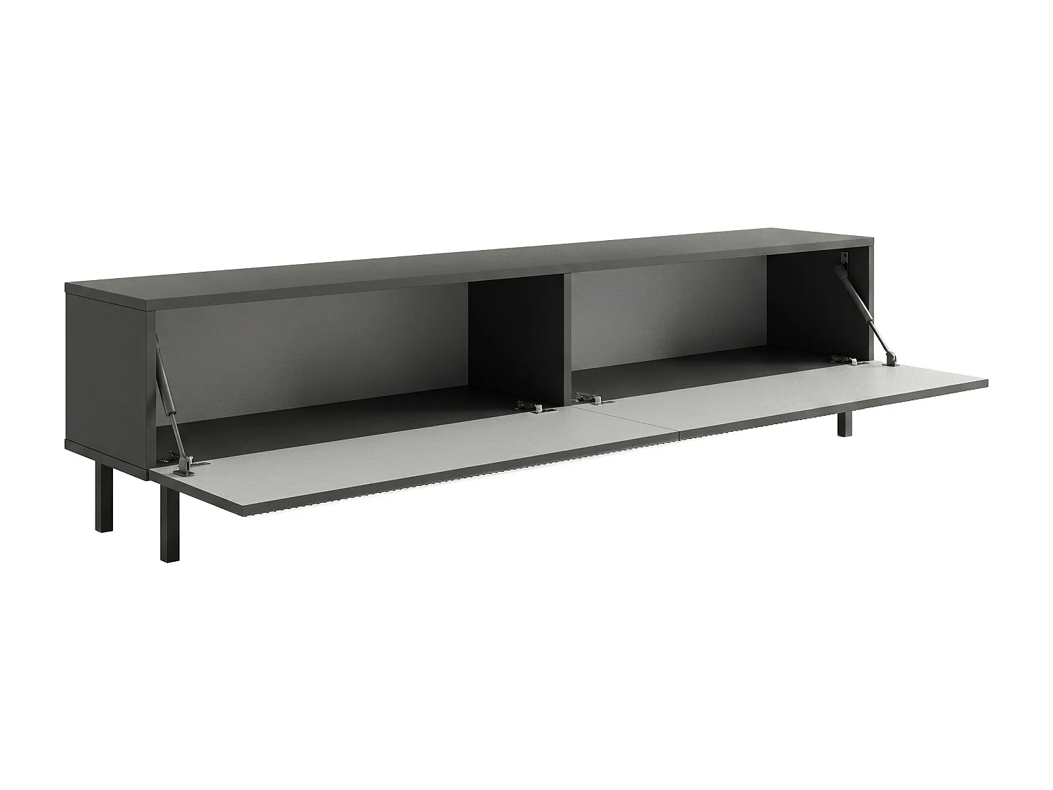 Meuble TV avec 2 portes - Anthracite - ZUMEYA