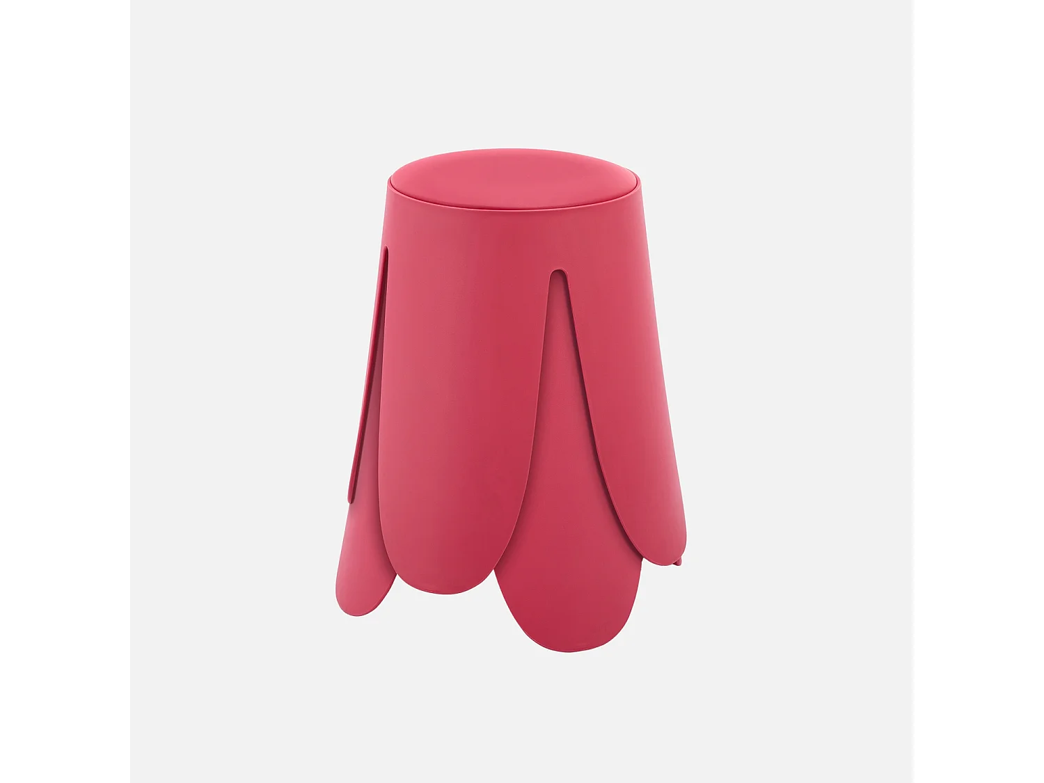 Set de 2 tabourets empilables. simili cuir rose. NIKI. Ø30 / 44 x H46cm