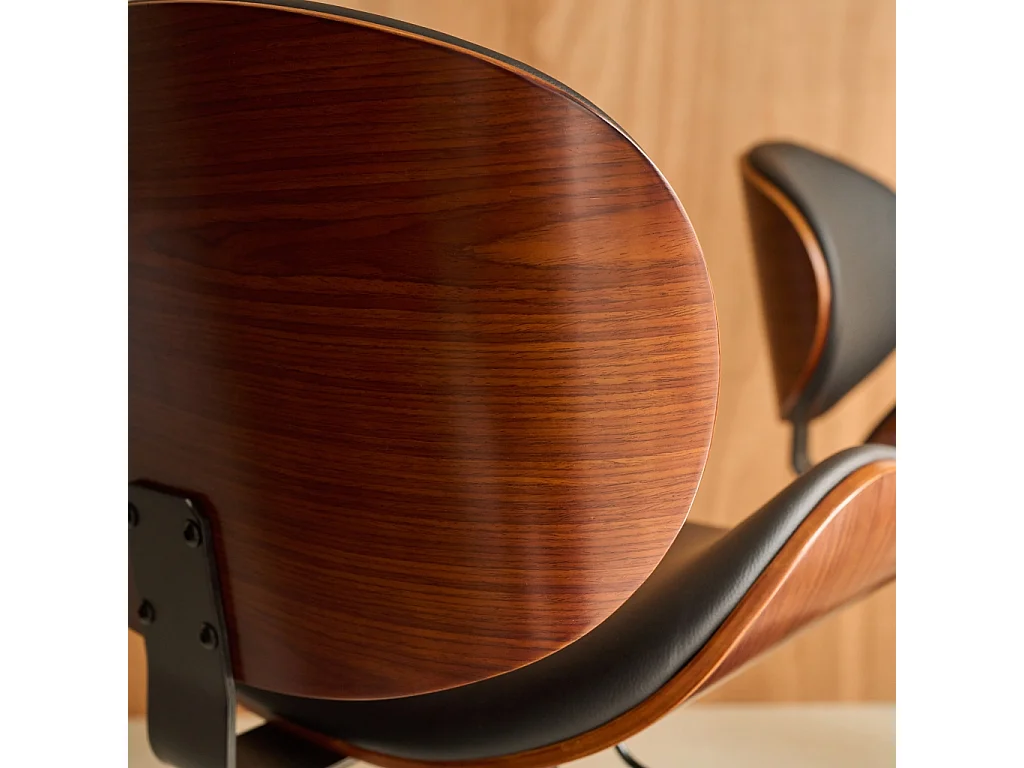 Set di 2 sgabelli da bar regolabile decorazione legno curvato e