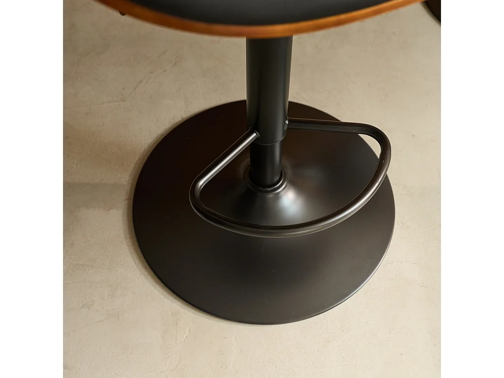 Set di 2 sgabelli da bar regolabile decorazione legno curvato e