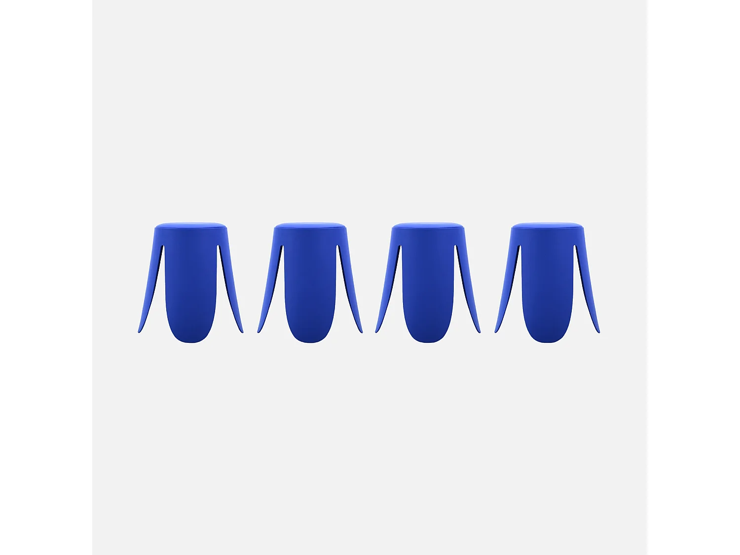 Set 4 sgabelli impilabili in ecopelle, blu