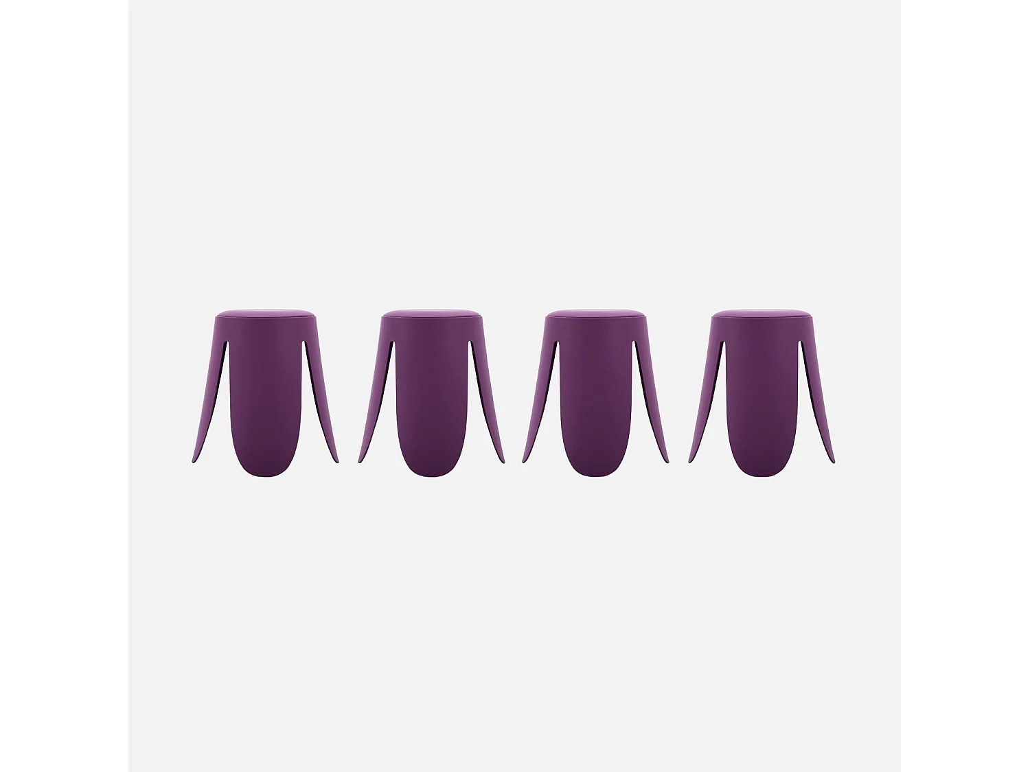 Set 4 sgabelli impilabili in ecopelle, viola