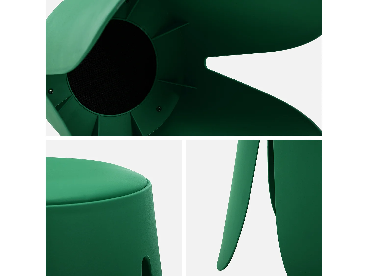 Set 4 sgabelli impilabili in ecopelle, verde