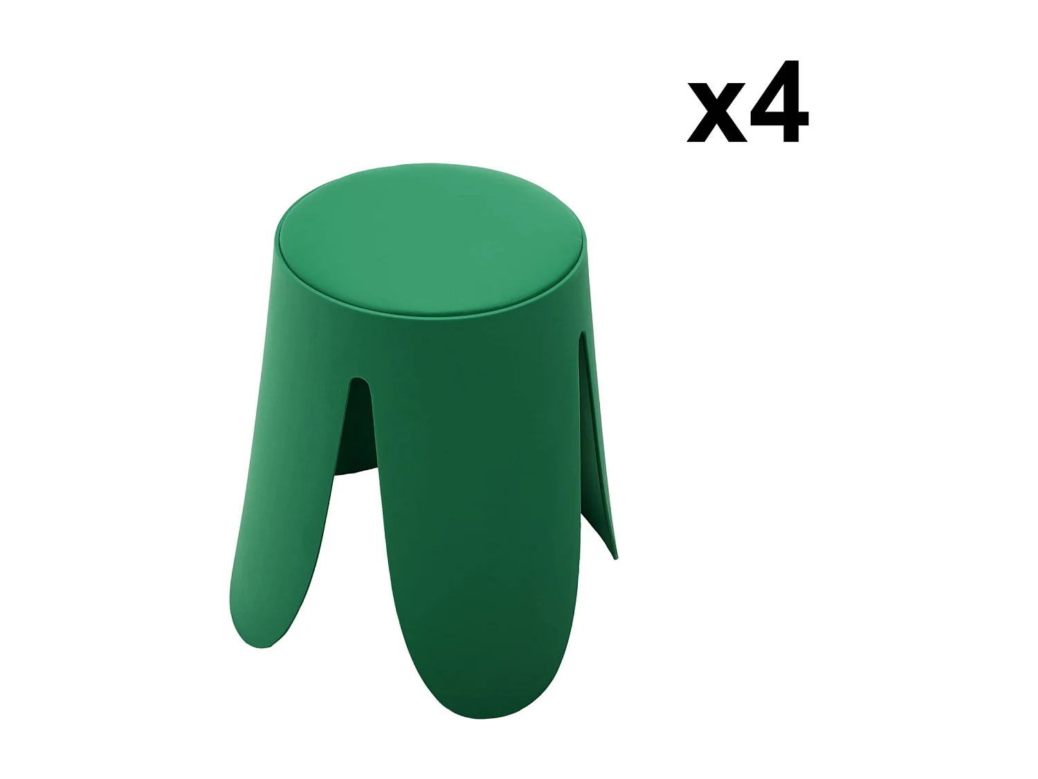 Set 4 sgabelli impilabili in ecopelle, verde