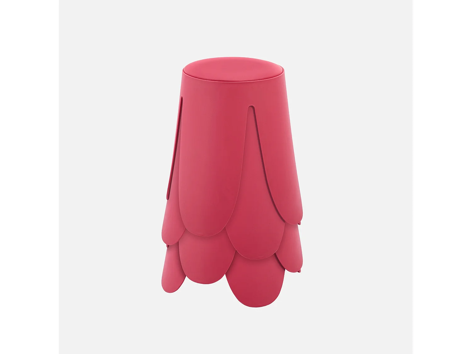 Set de 4 tabourets empilables simili cuir rose. Niki Ø30 / 44 x H46cm