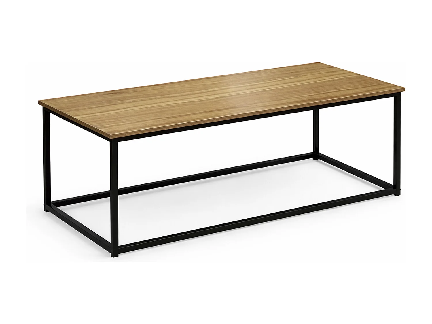 Mesa de centro de estilo industrial 40x90x48 cm con tablero efecto roble en beige Kraft