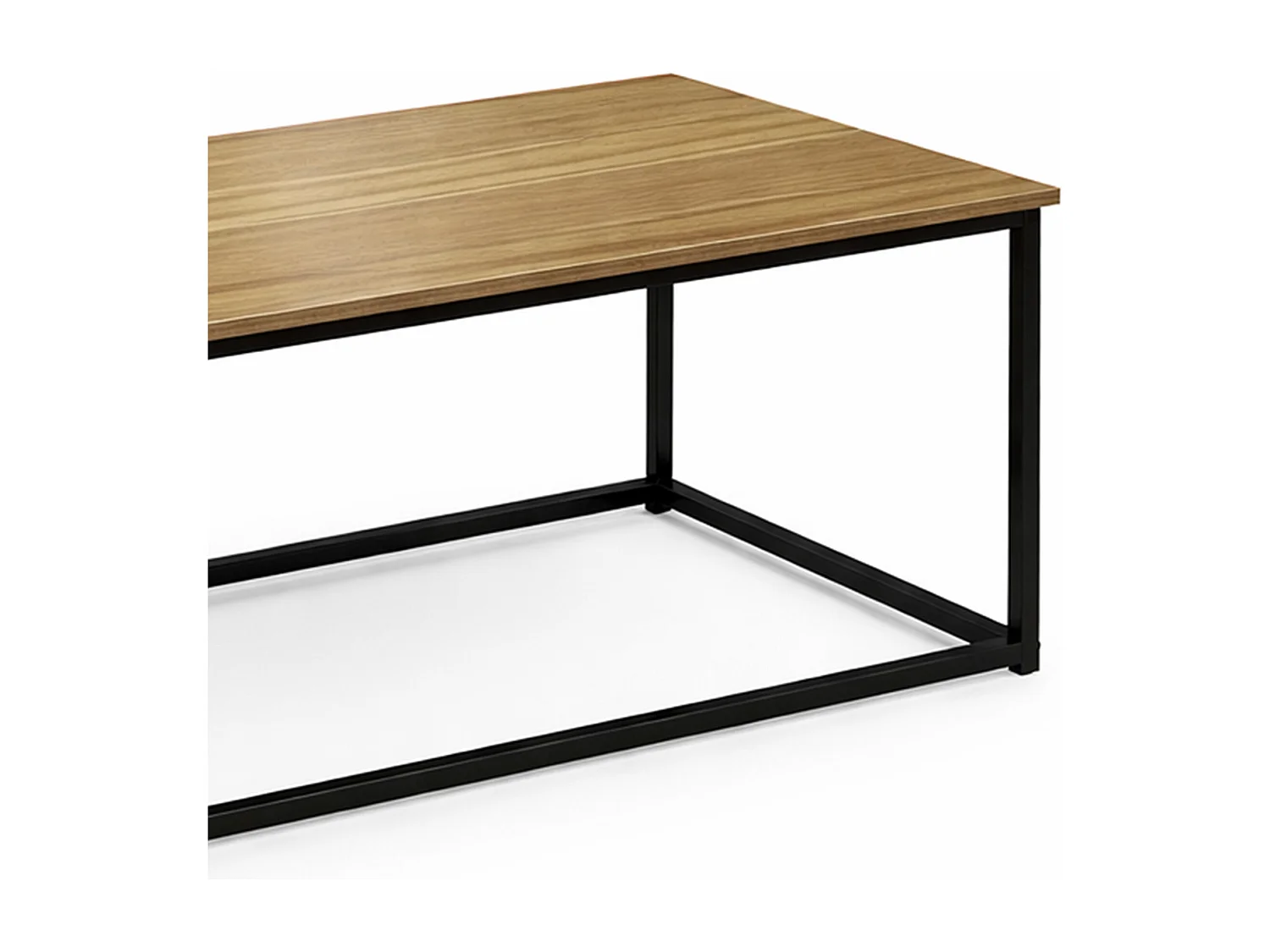 Mesa de centro de estilo industrial 40x90x48 cm con tablero efecto roble en beige Kraft