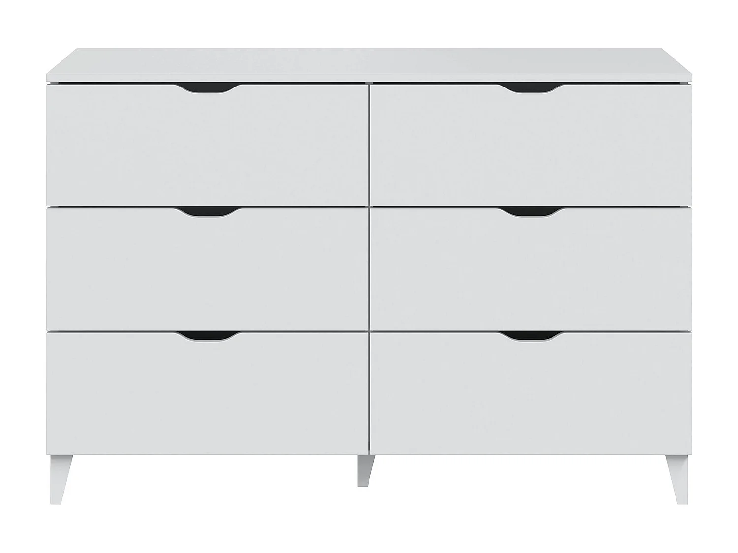 Cómoda con 6 cajones 80x119x40 cm de tablero de partículas melaminizado color blanco Ares