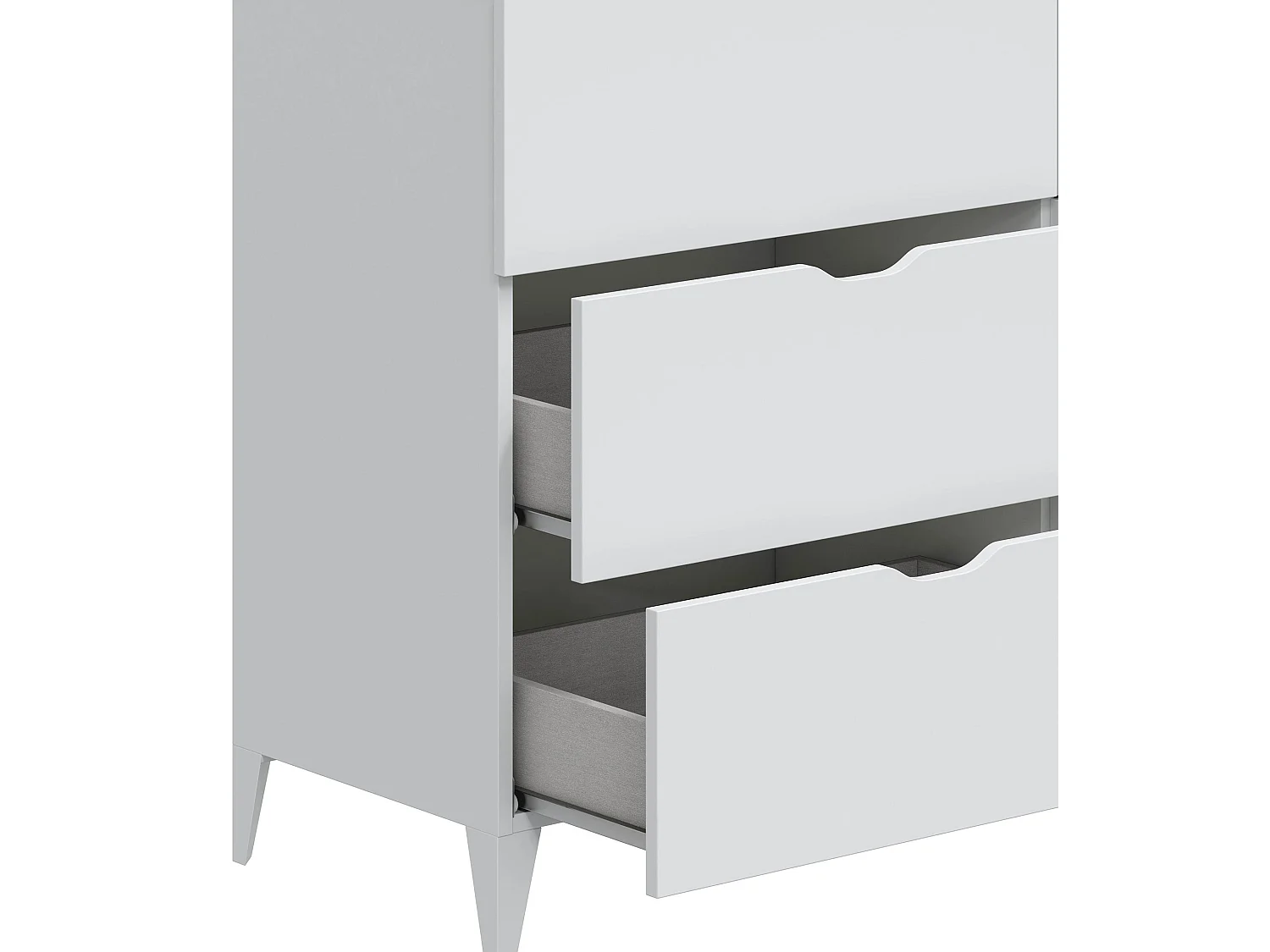 Cómoda con 6 cajones 80x119x40 cm de tablero de partículas melaminizado color blanco Ares