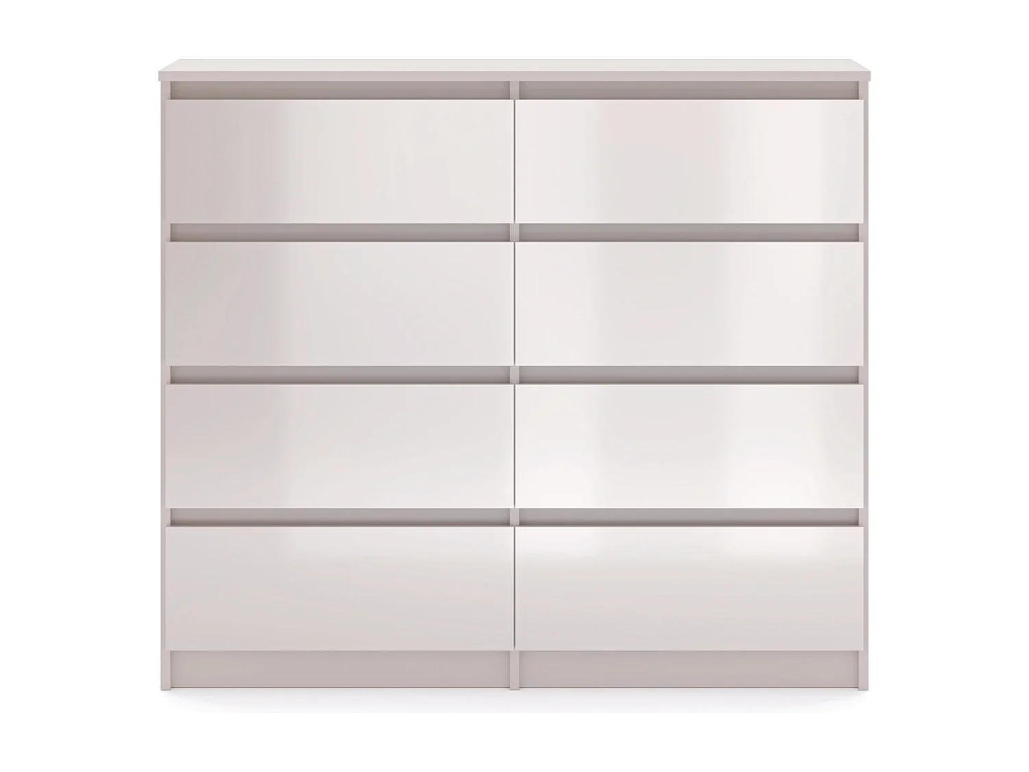 Comò, semplice 120 cm in cashmere/cashmere lucido con 8 cassetti