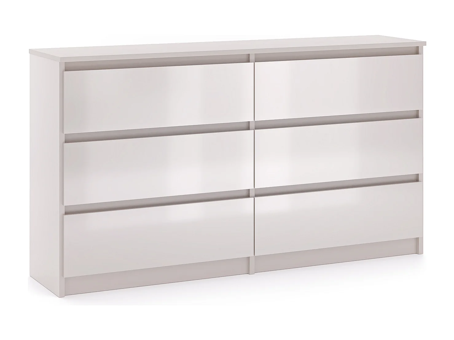 Comò, semplice 120 cm in cashmere/cashmere lucido con 6 cassetti