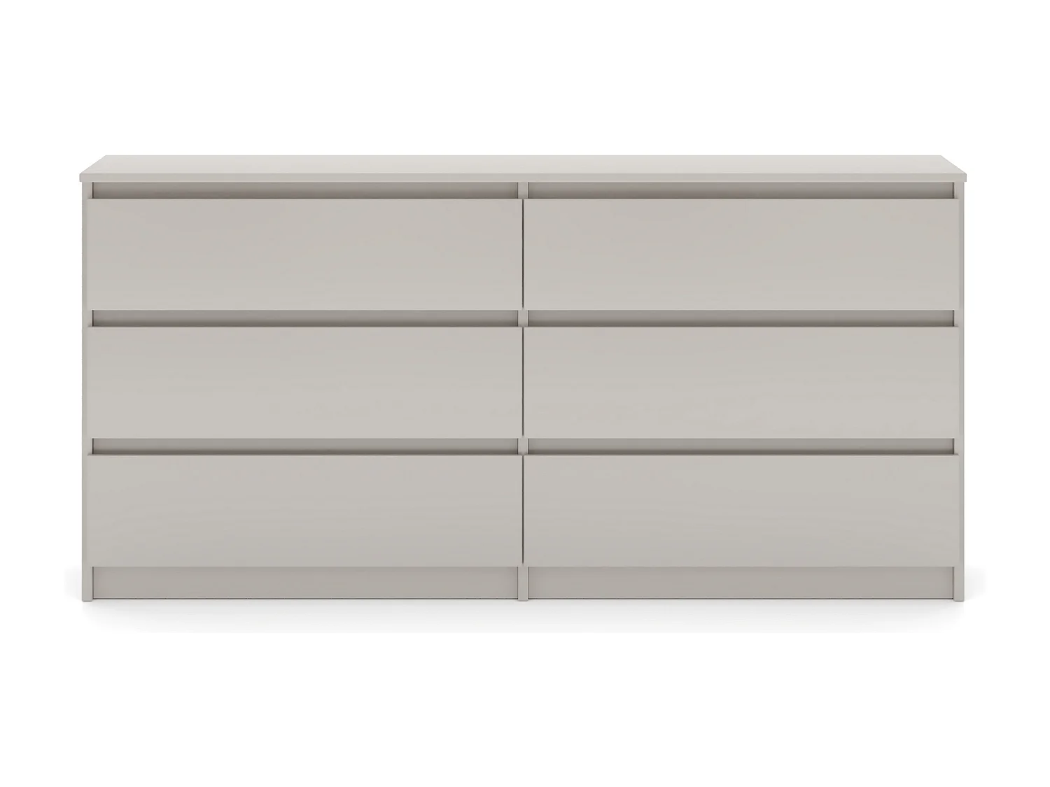 Eenvoudige ladekast 140 cm in kasjmier met 6 lades