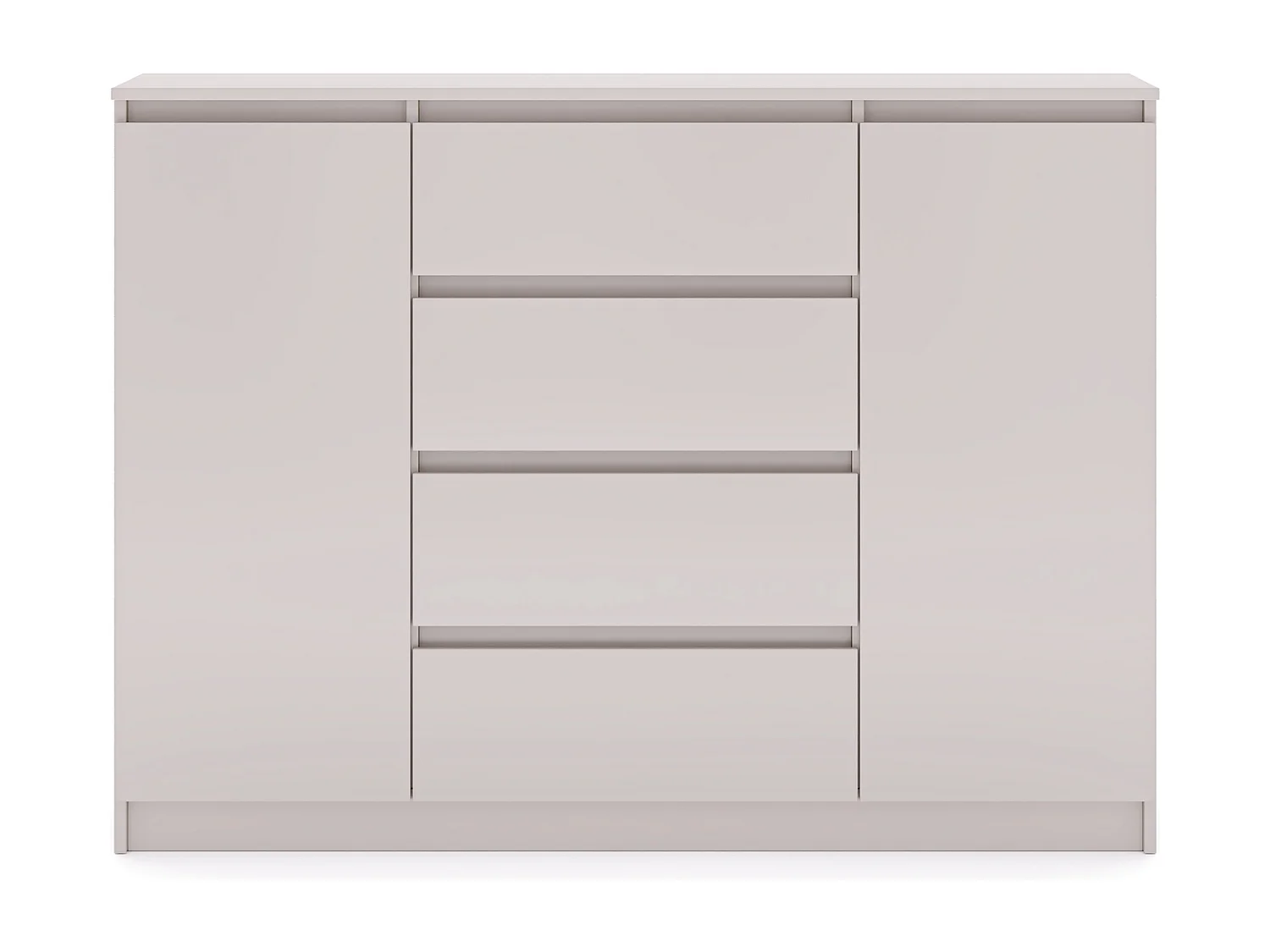 Commode Simple 140 cm couleur cachemire, 2 portes 4 tiroirs