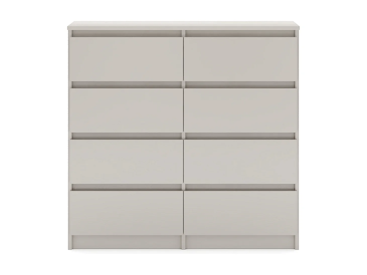 Semplice cassettone di 120 cm in cashmere con 8 cassetti