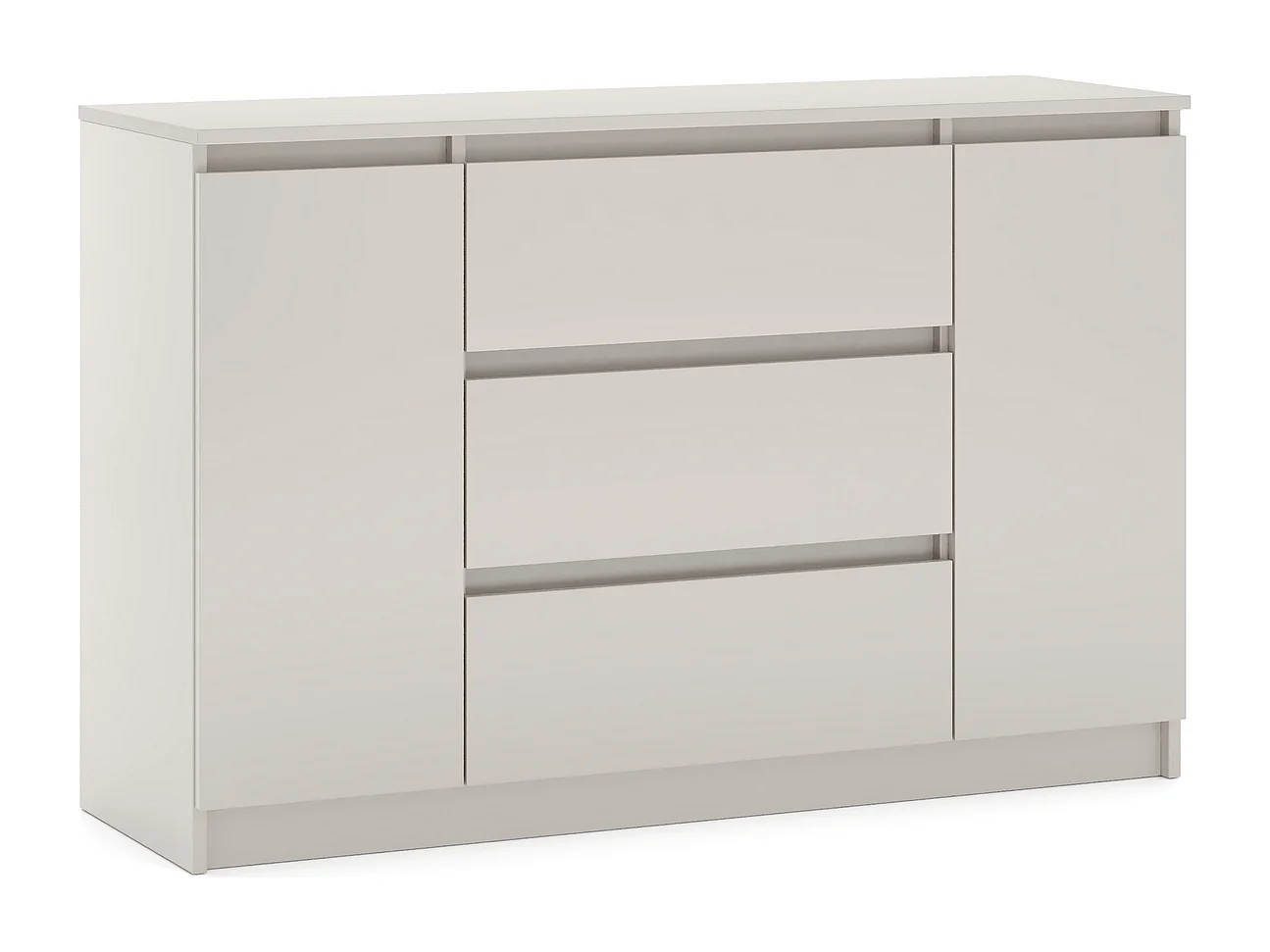 Ladekast Eenvoudig 120cm In kasjmier kleur 2 deuren 3 lades