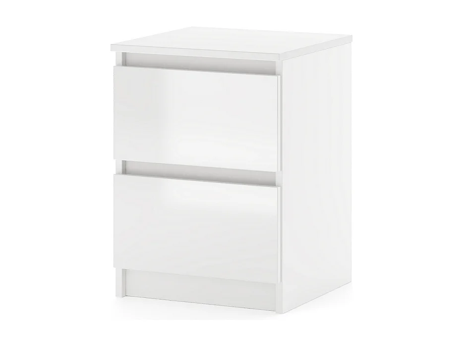 Eenvoudige ladekast 40 cm in wit/glanzend wit met 2 lades