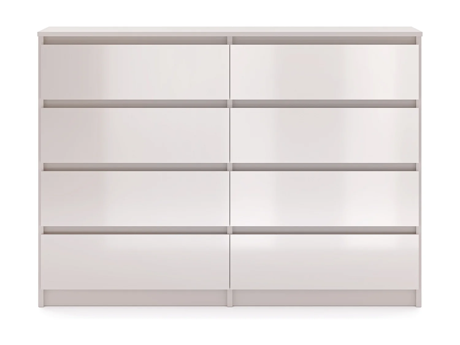 Comò, Semplice 140 cm in cashmere/cashmere lucido con 8 cassetti